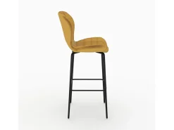 Set de 2 sillas de bar de terciopelo amarillo curry 75 cm - Mazzia