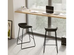 Set de 2 sillas de bar de plástico negro 76 cm - Yoshi
