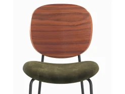 Set de 2 sillas de bar de terciopelo verde kaki 65,5cm - Simone