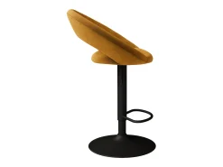 Set de 2 sillas de bar en metal negro y terciopelo curry 61/76,5 cm - Cloclo