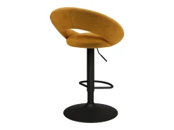 Set de 2 sillas de bar en metal negro y terciopelo curry 61/76,5 cm - Cloclo