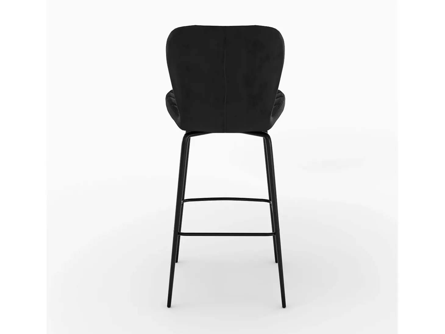 Set de 2 sillas de bar en terciopelo negro 75 cm - Mazzia
