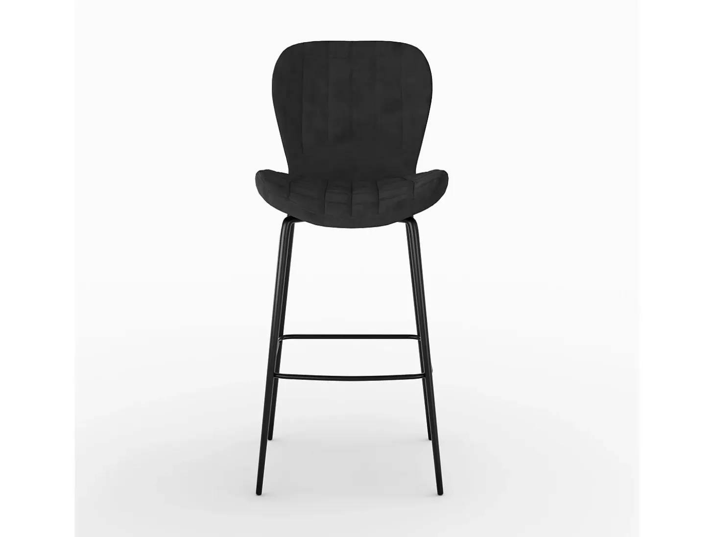 Set de 2 sillas de bar en terciopelo negro 75 cm - Mazzia