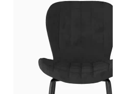 Set de 2 sillas de bar en terciopelo negro 75 cm - Mazzia