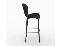 Set de 2 sillas de bar en terciopelo negro 75 cm - Mazzia
