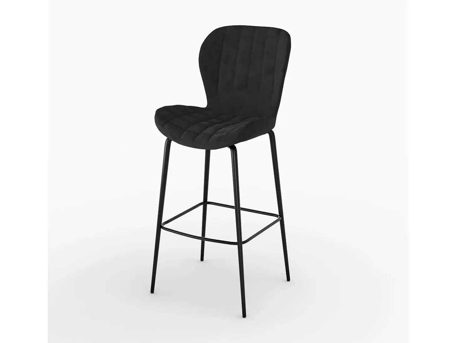 Set de 2 sillas de bar en terciopelo negro 75 cm - Mazzia