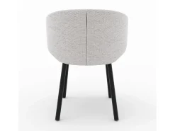 Set de 2 sillas de bar en tela jaspeada gris claro con patas negras - Cécilia