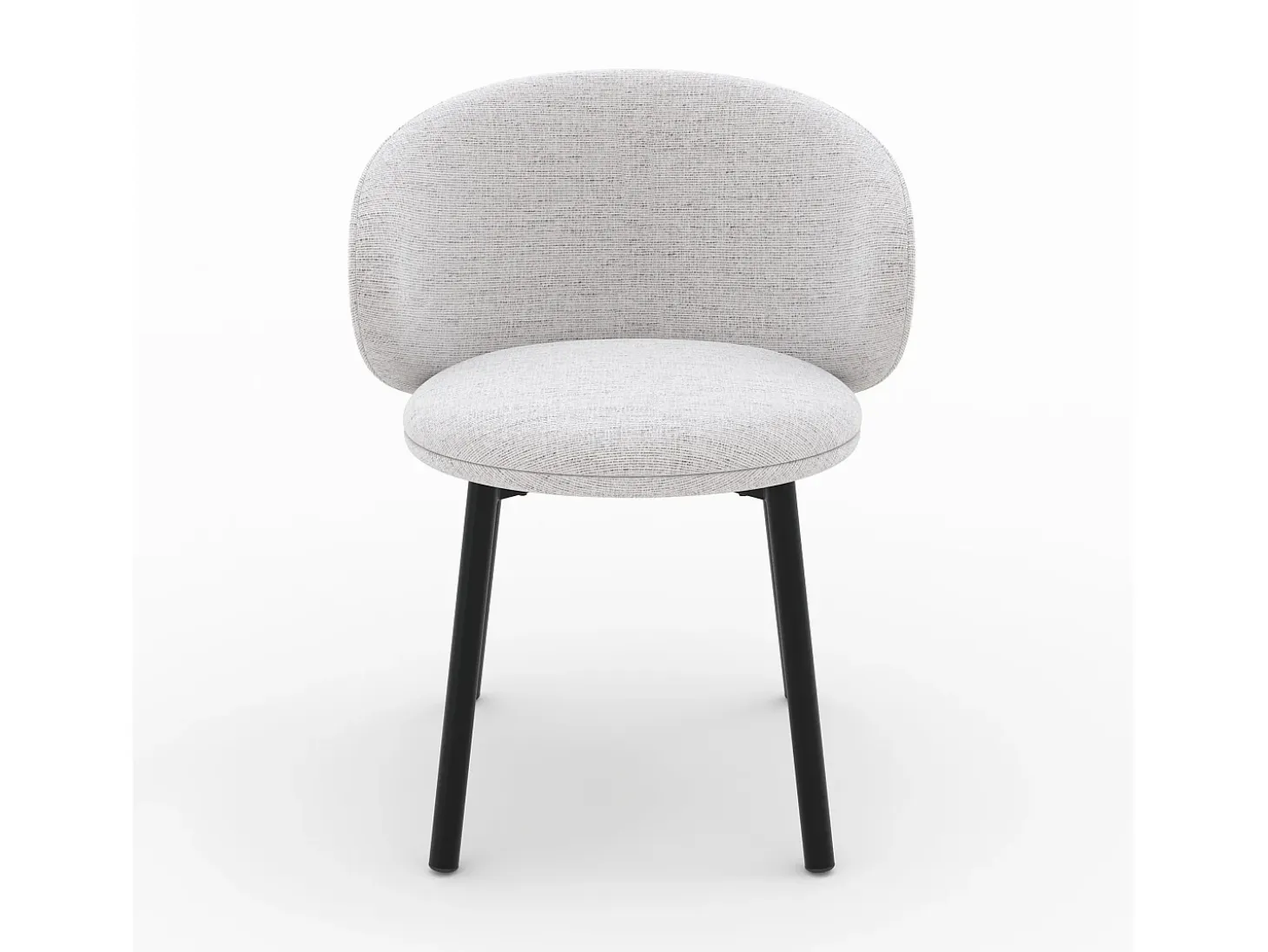 Set de 2 sillas de bar en tela jaspeada gris claro con patas negras - Cécilia