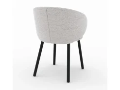 Set de 2 sillas de bar en tela jaspeada gris claro con patas negras - Cécilia