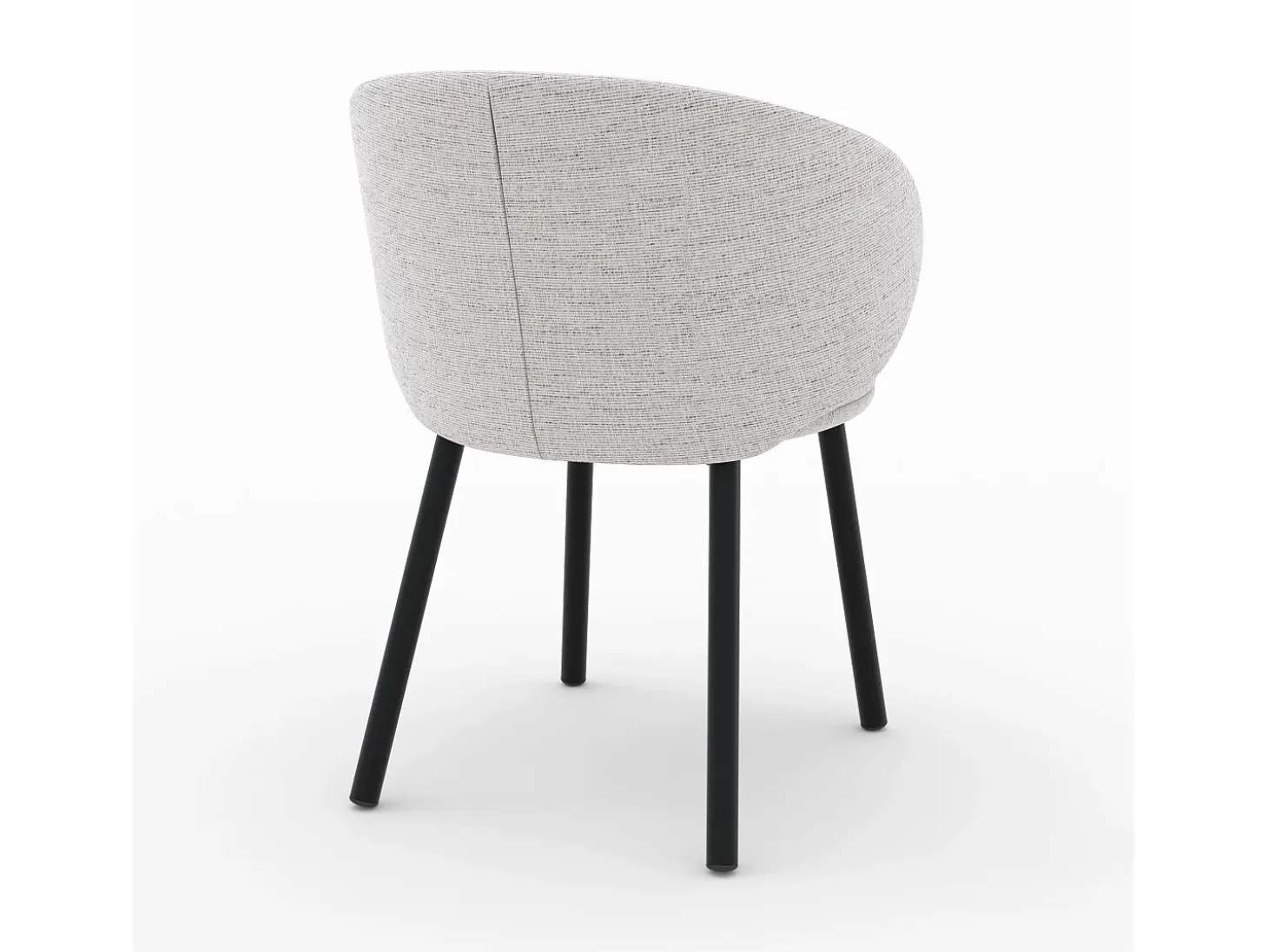 Set de 2 sillas de bar en tela jaspeada gris claro con patas negras - Cécilia