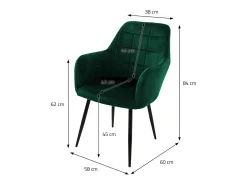 Set de 2 Sillas de Comedor de Terciopelo Verde Oscuro Diseño Retro ML-DESIGN