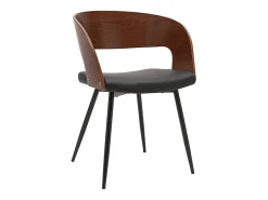 Set de 2 sillas de diseño de nogal oscuro con asiento y metal negro RIFF