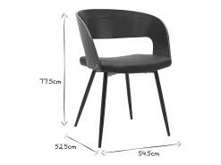 Set de 2 sillas de diseño de nogal oscuro con asiento y metal negro RIFF