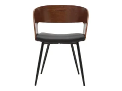 Set de 2 sillas de diseño de nogal oscuro con asiento y metal negro RIFF
