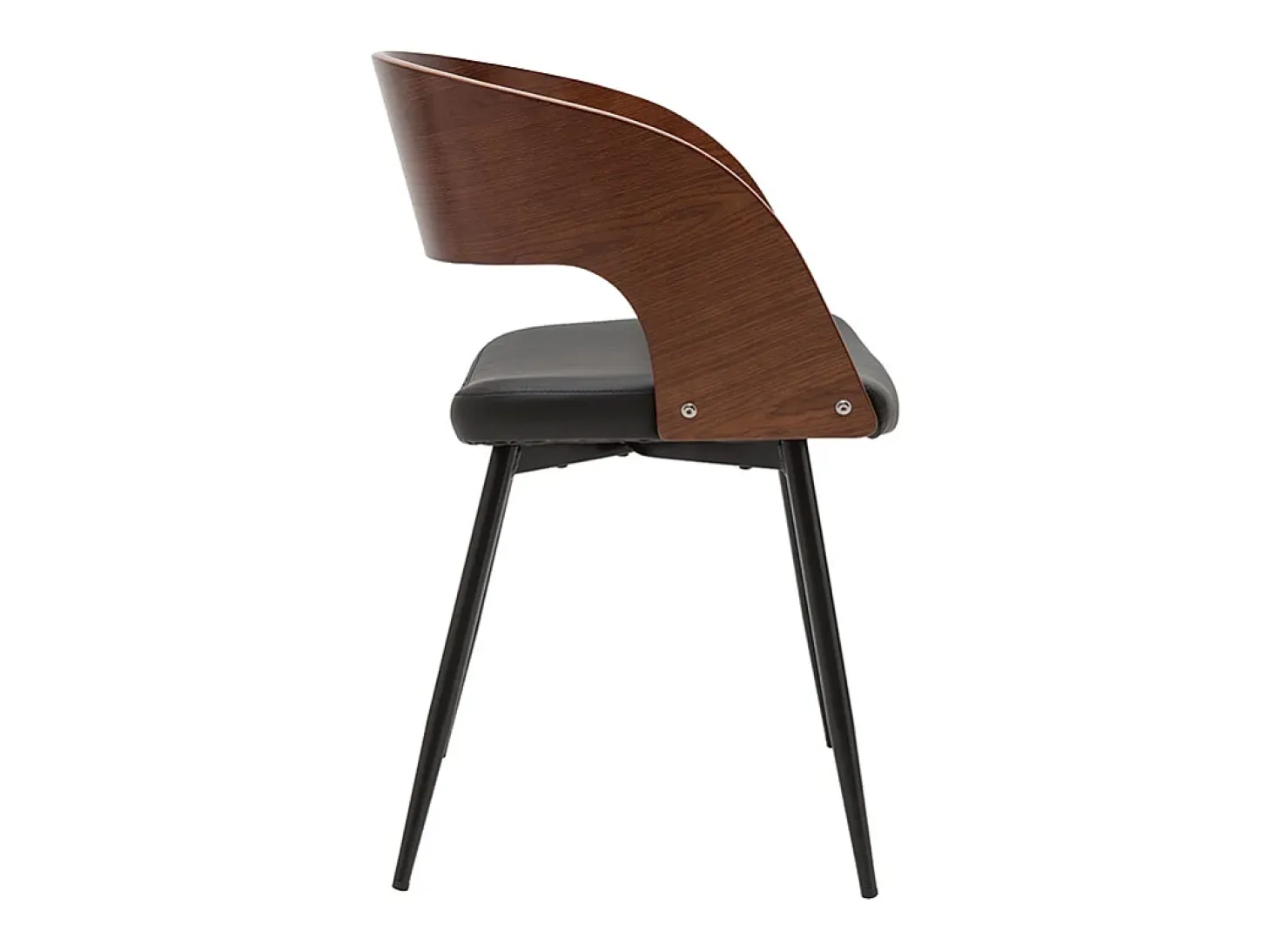 Set de 2 sillas de diseño de nogal oscuro con asiento y metal negro RIFF