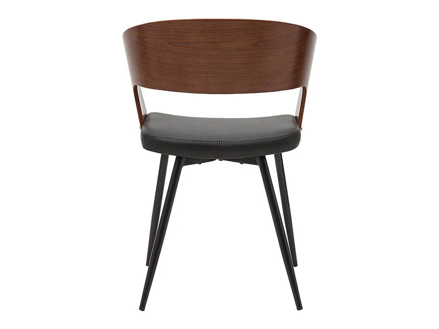 Set de 2 sillas de diseño de nogal oscuro con asiento y metal negro RIFF