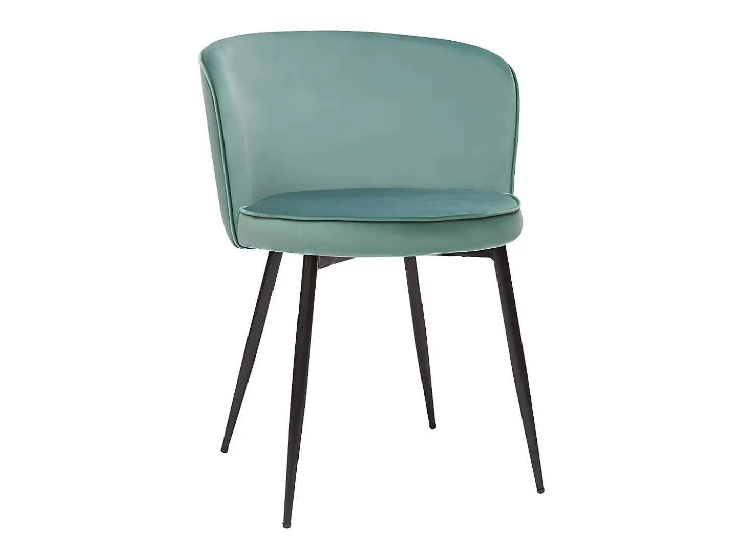 Set de 2 sillas de diseño de terciopelo verde celadón y metal negro SERIF