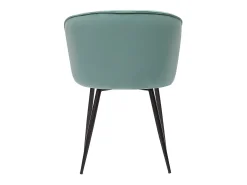 Set de 2 sillas de diseño de terciopelo verde celadón y metal negro SERIF