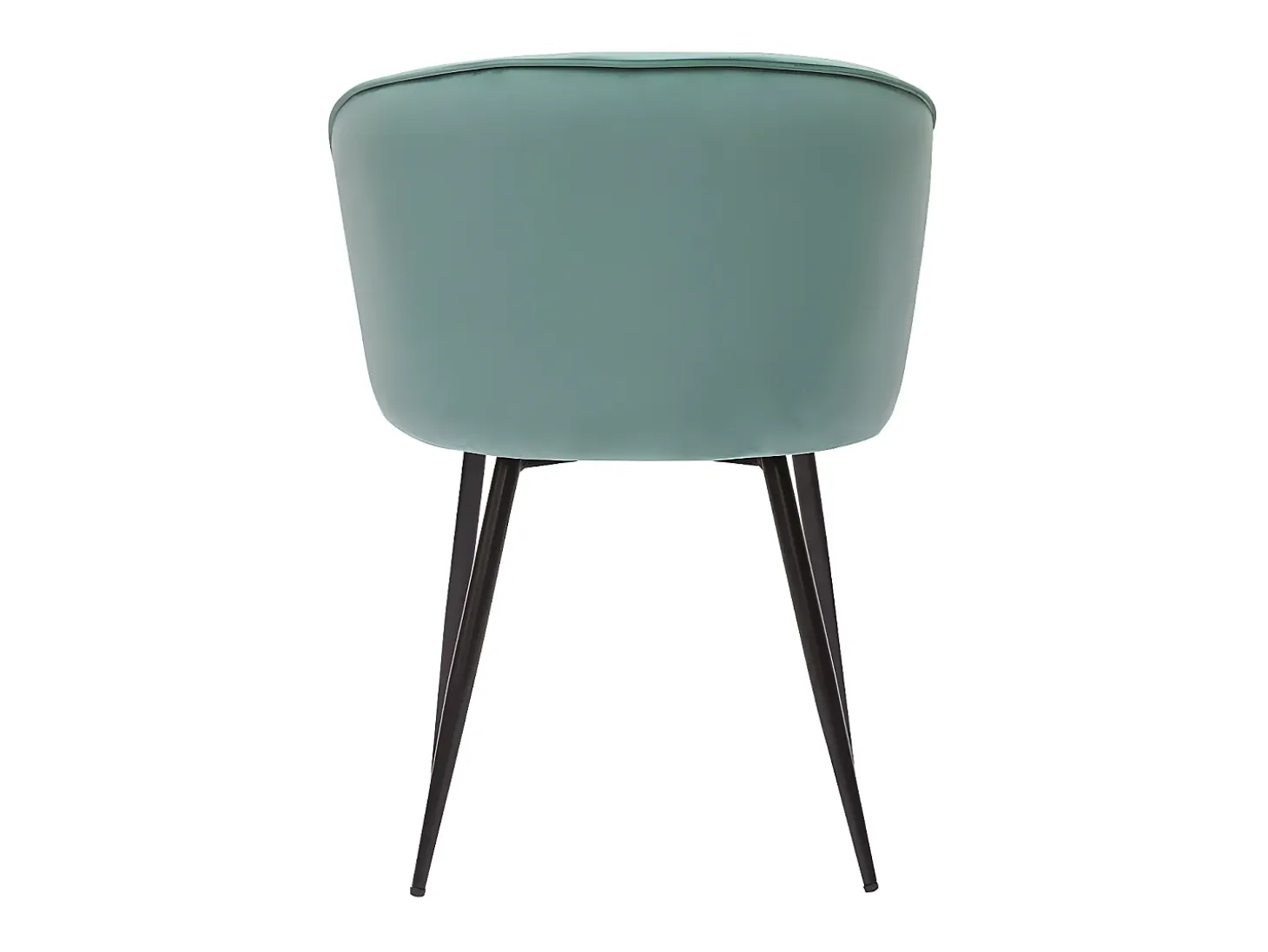 Set de 2 sillas de diseño de terciopelo verde celadón y metal negro SERIF