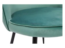 Set de 2 sillas de diseño de terciopelo verde celadón y metal negro SERIF