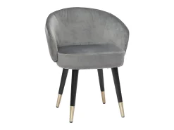 Set de 2 sillas de diseño de terciopelo gris y patas de metal negro BRIZO