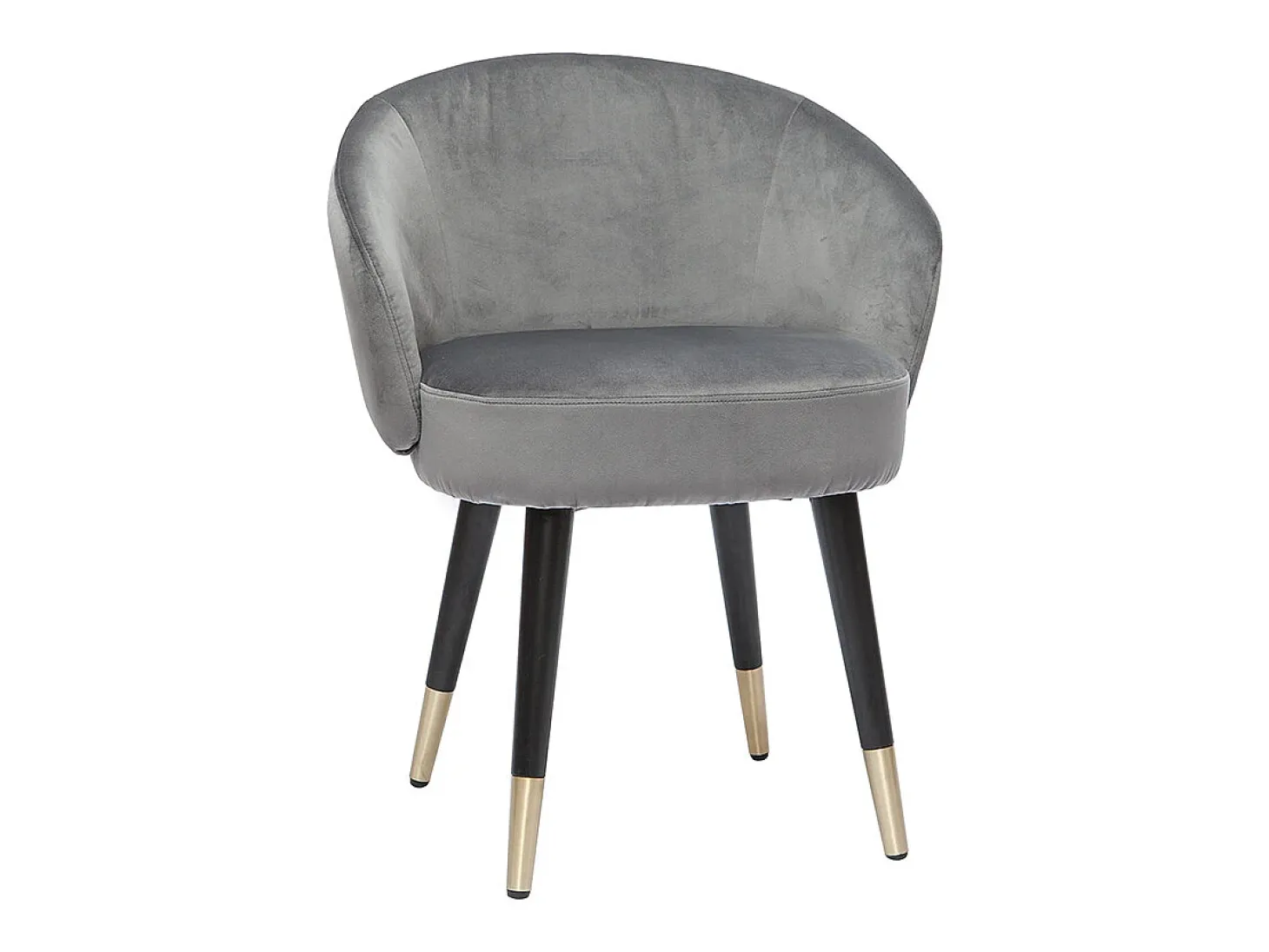 Set de 2 sillas de diseño de terciopelo gris y patas de metal negro BRIZO
