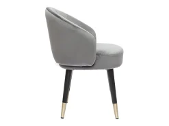 Set de 2 sillas de diseño de terciopelo gris y patas de metal negro BRIZO