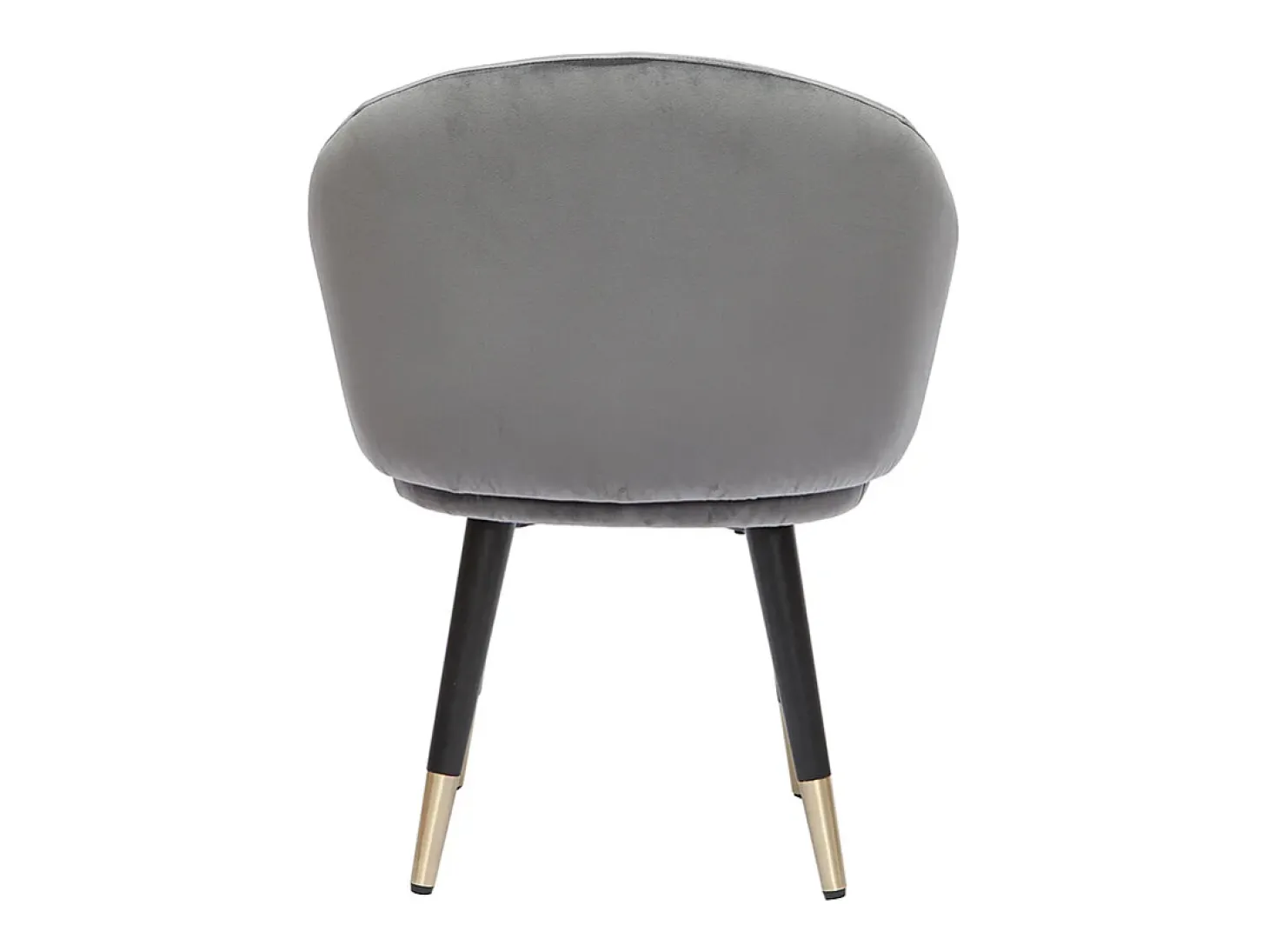 Set de 2 sillas de diseño de terciopelo gris y patas de metal negro BRIZO
