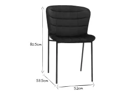 Set de 2 sillas de diseño de terciopelo color topo y metal negro SAIGA