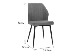 Set de 2 sillas de diseño de tejido efecto aterciopelado amarillo mostaza con patas de metal negro FANETTE