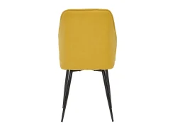 Set de 2 sillas de diseño de tejido efecto aterciopelado amarillo mostaza con patas de metal negro FANETTE