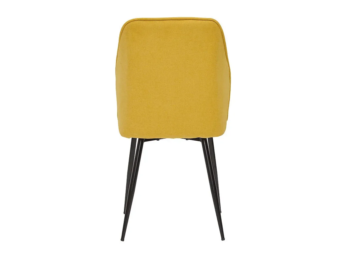 Set de 2 sillas de diseño de tejido efecto aterciopelado amarillo mostaza con patas de metal negro FANETTE