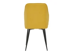 Set de 2 sillas de diseño de tejido efecto aterciopelado amarillo mostaza con patas de metal negro FANETTE