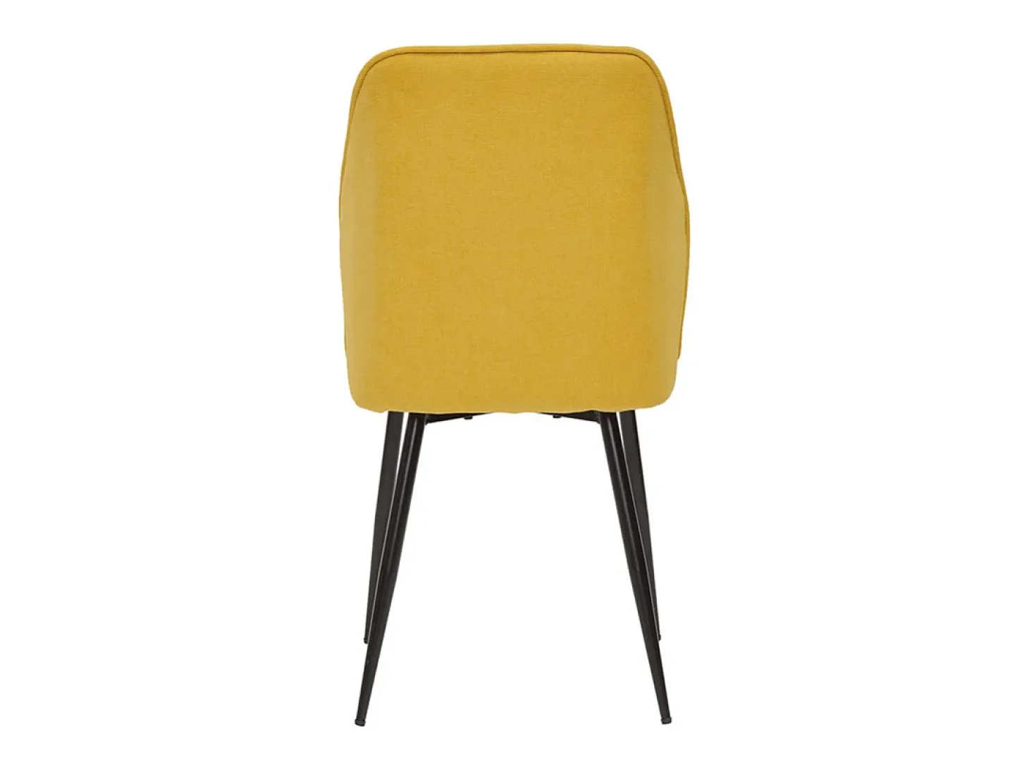 Set de 2 sillas de diseño de tejido efecto aterciopelado amarillo mostaza con patas de metal negro FANETTE