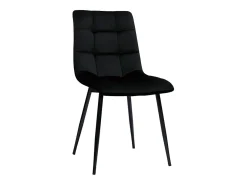 Set de 2 sillas de diseño de terciopelo negro y metal negro MAXWELL
