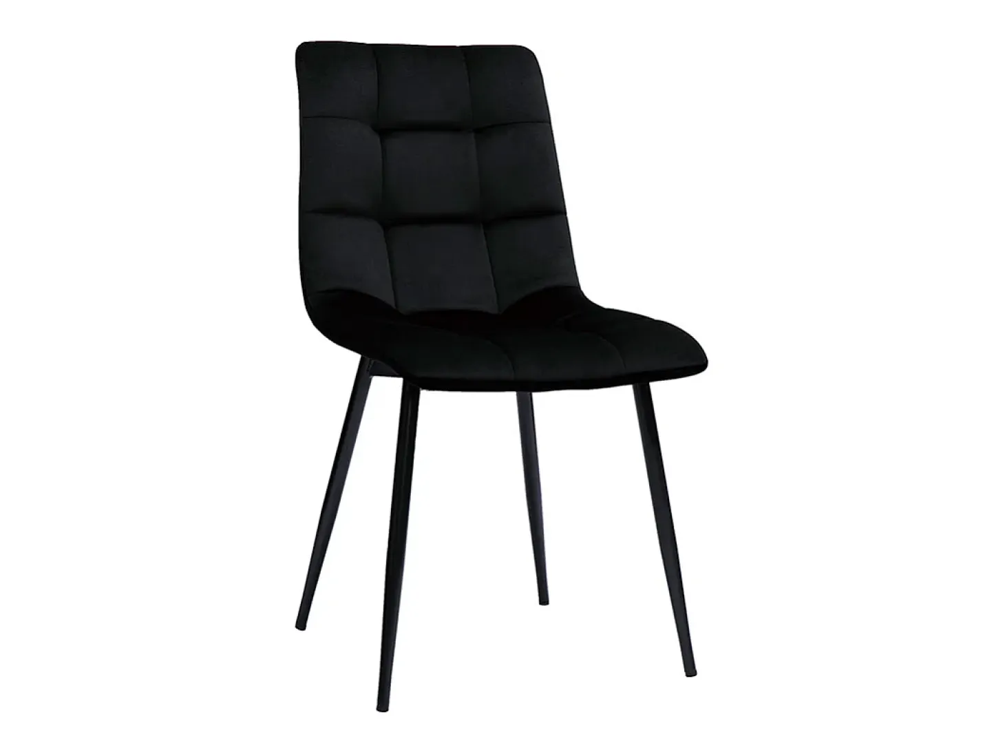 Set de 2 sillas de diseño de terciopelo negro y metal negro MAXWELL