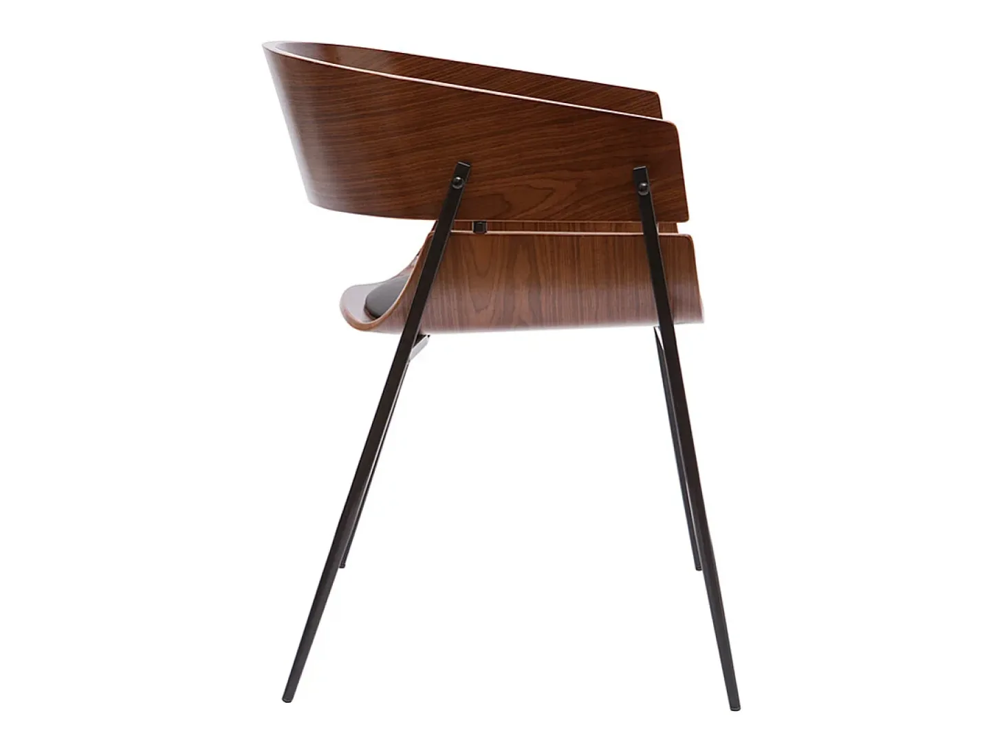 Set de 2 sillas de diseño de madera oscura y metal negro WESS