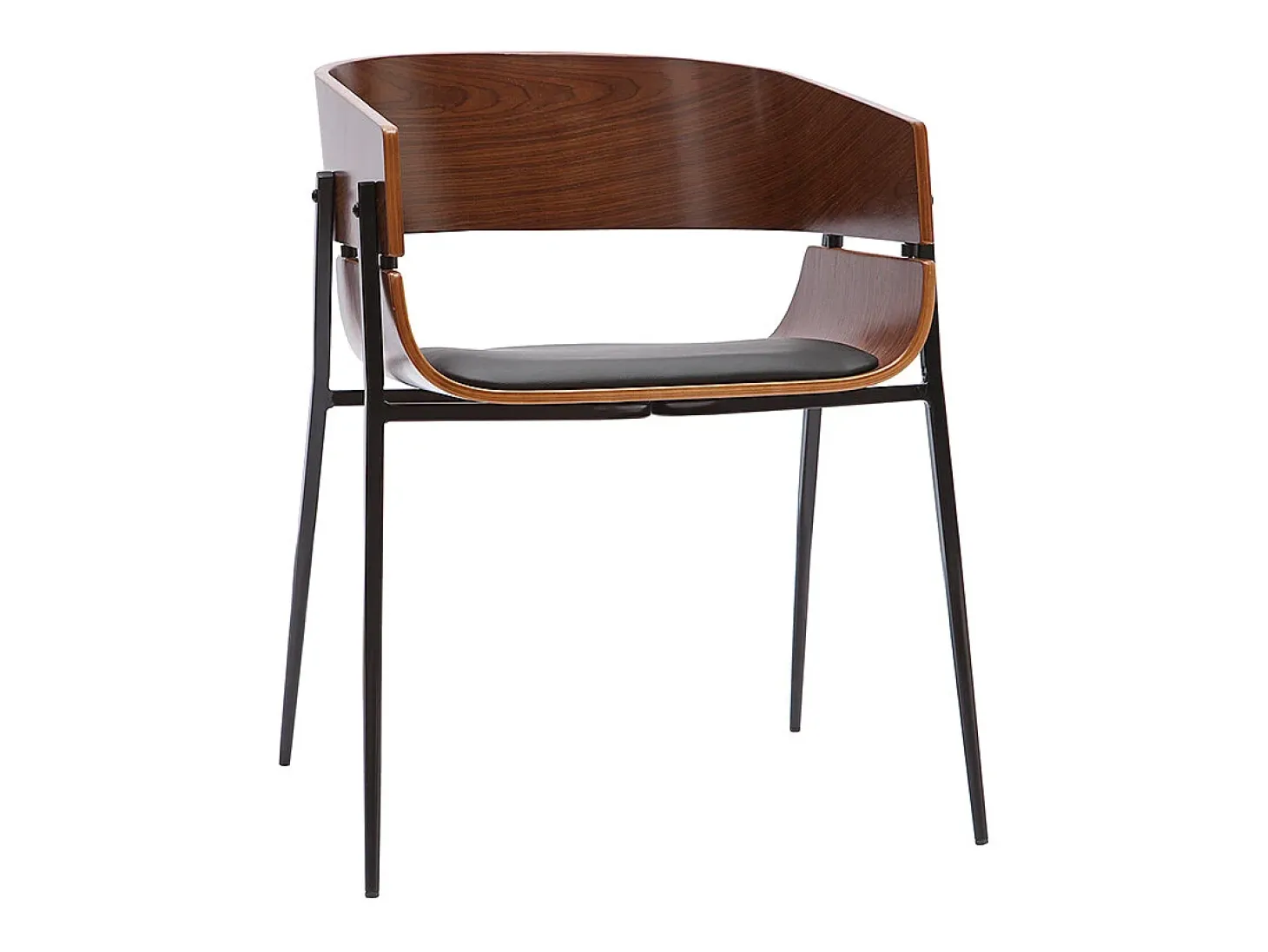 Set de 2 sillas de diseño de madera oscura y metal negro WESS
