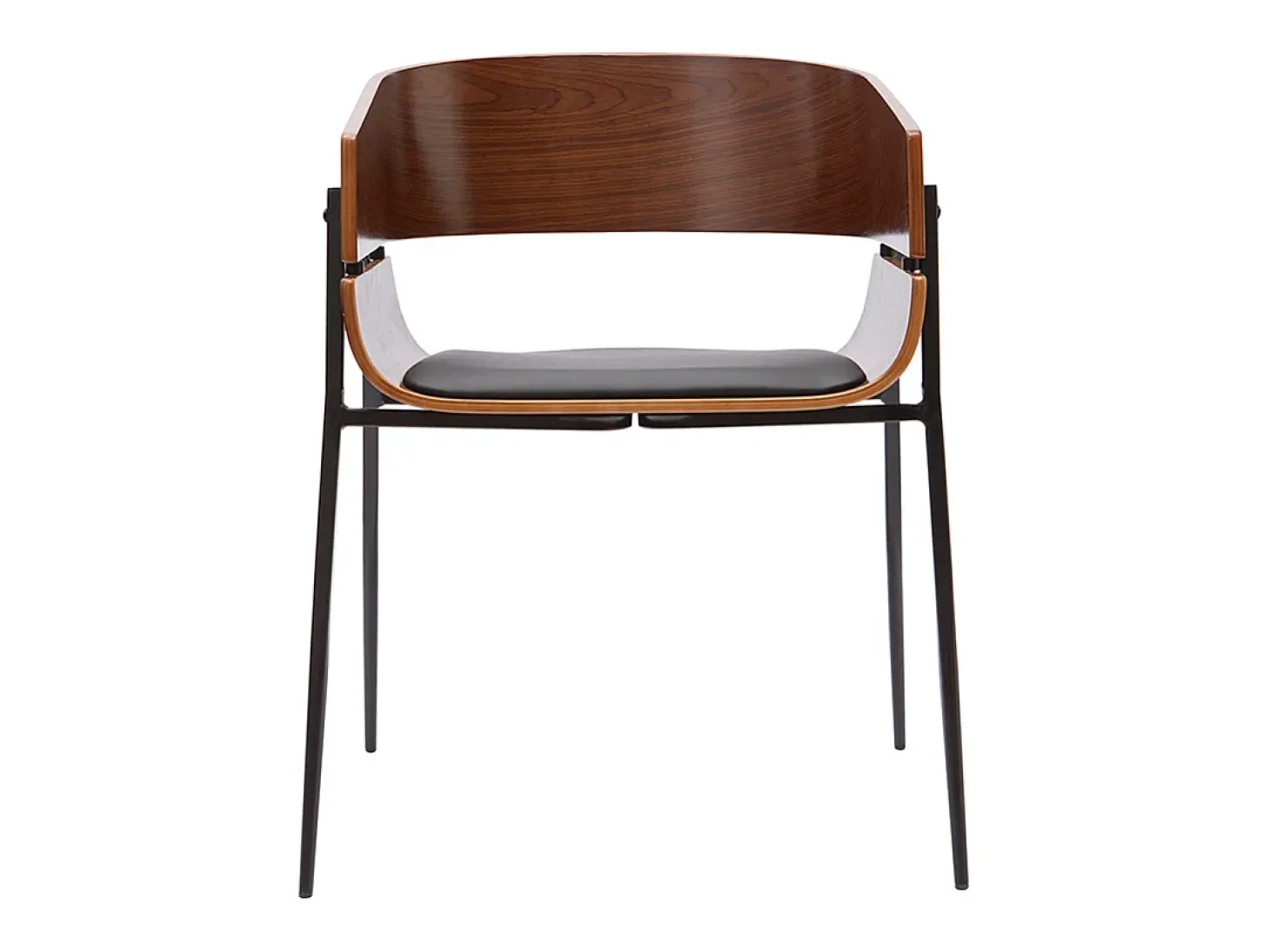 Set de 2 sillas de diseño de madera oscura y metal negro WESS