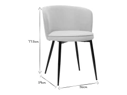 Set de 2 sillas de diseño tejido efecto aterciopelado beige SERIF