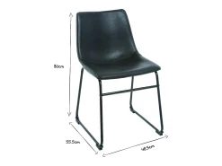 Set de 2 sillas de estilo industrial negras NEW ROCK