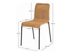 Set de 2 sillas de exterior en resina natural tejida - Sirivara