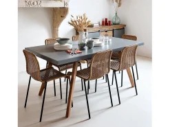 Set de 2 sillas de exterior en resina natural tejida - Sirivara