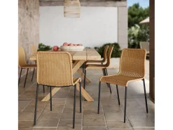 Set de 2 sillas de exterior en resina natural tejida - Sirivara