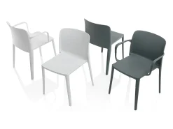 Set de 4 Sillas de interior/exterior TIMMY gris
