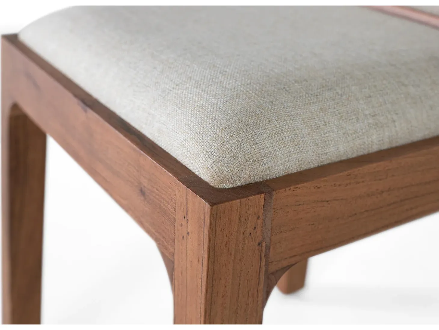 Set de 2 sillas de madera de acacia y tela beige