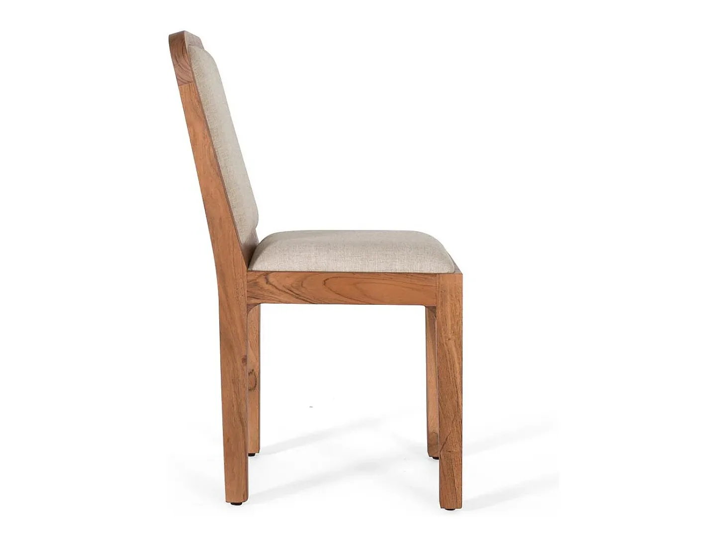 Set de 2 sillas de madera de acacia y tela beige