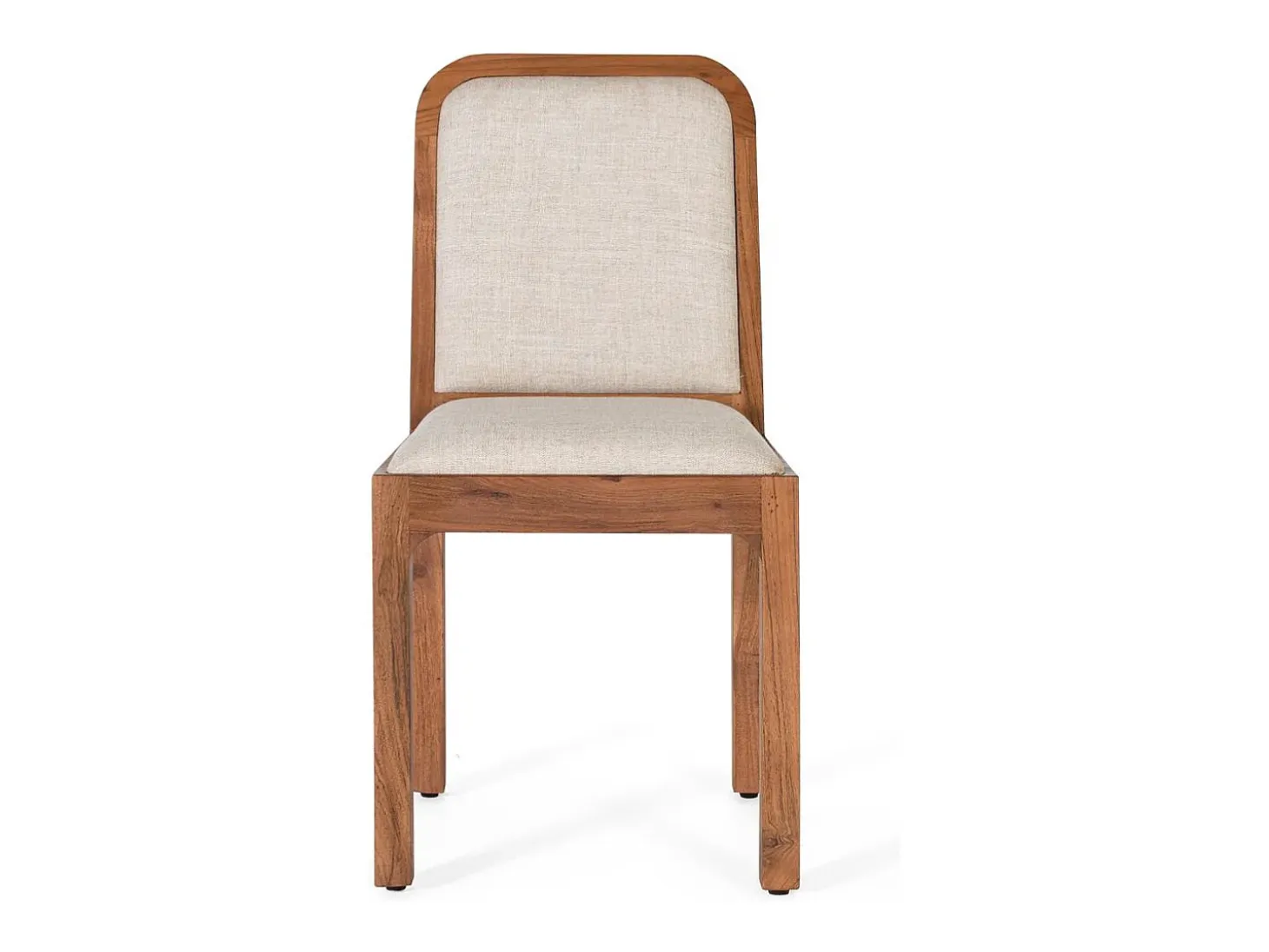 Set de 2 sillas de madera de acacia y tela beige