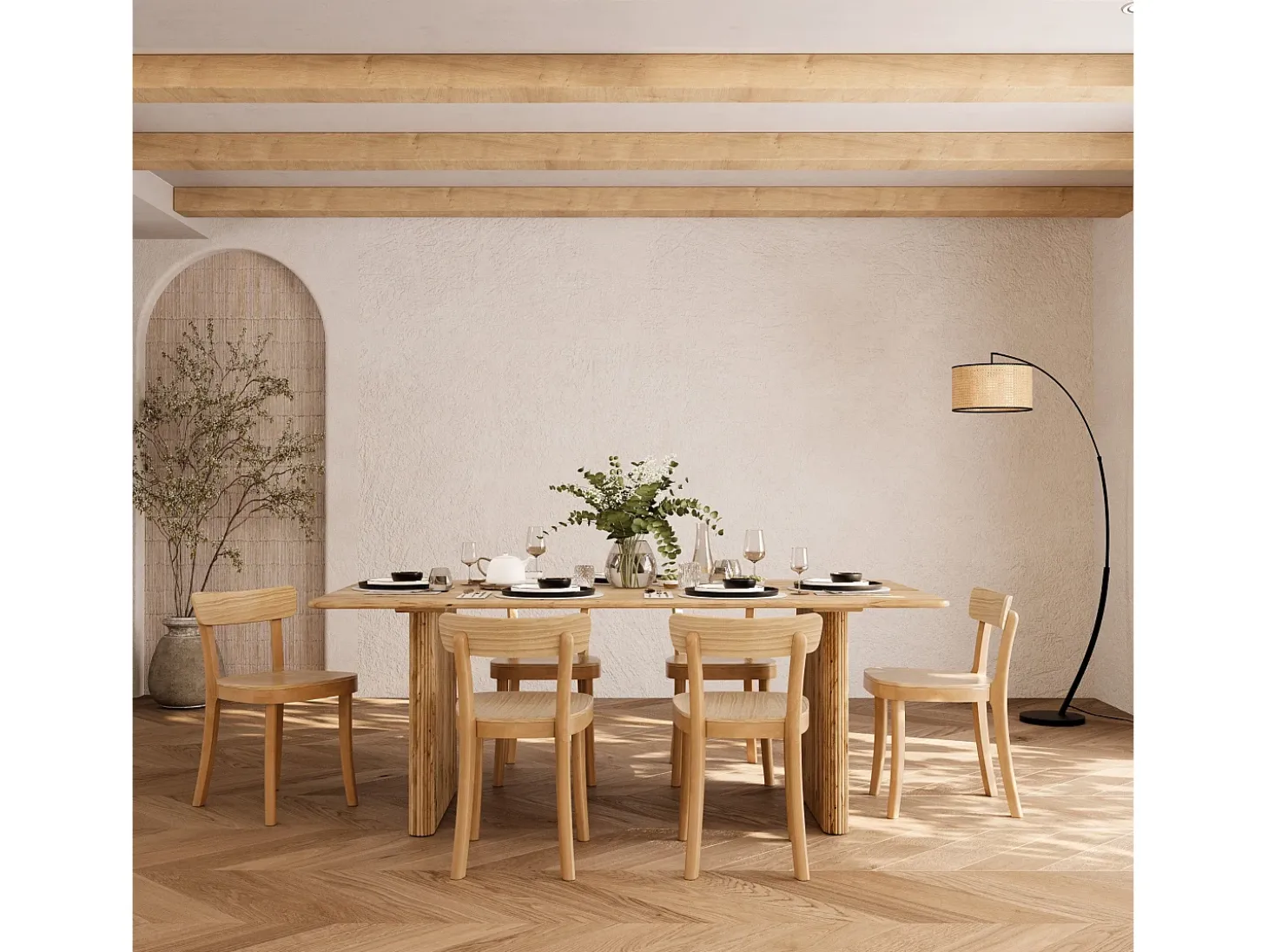 Set de 2 sillas de madera clara - Keno