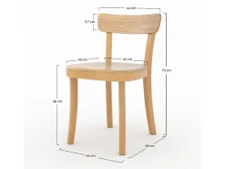 Set de 2 sillas de madera clara - Keno